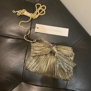 LOEFFLER RANDALL Rochelle Gold Mini Bow Clutch
